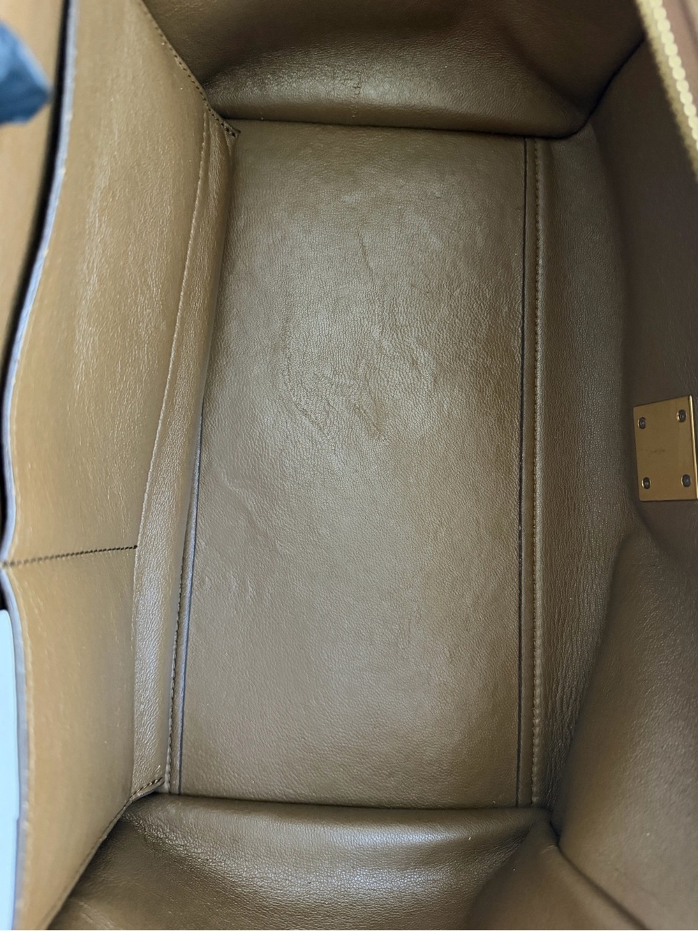 Authentic CELINE Medium Trapeze Tricolor Leather Suede Handbag - Picture 14 of 16
